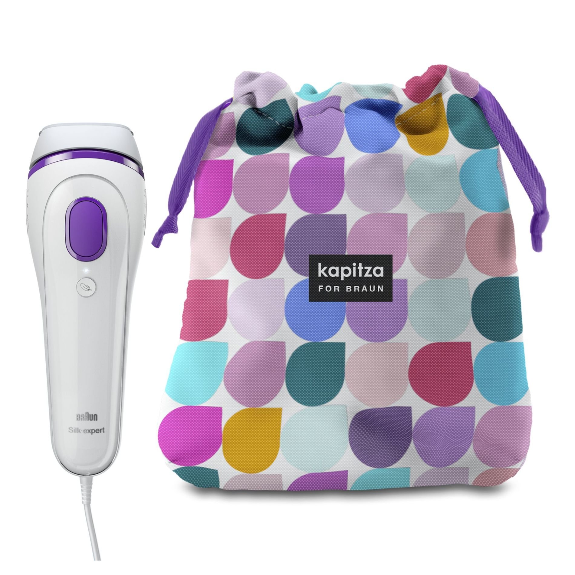 Braun 4210201197928 Silk-expert 3 BD 3006 IPL Urządzenie do Usuwania Włosów z Workiem do Przechowywania, Biały/Fioletowy