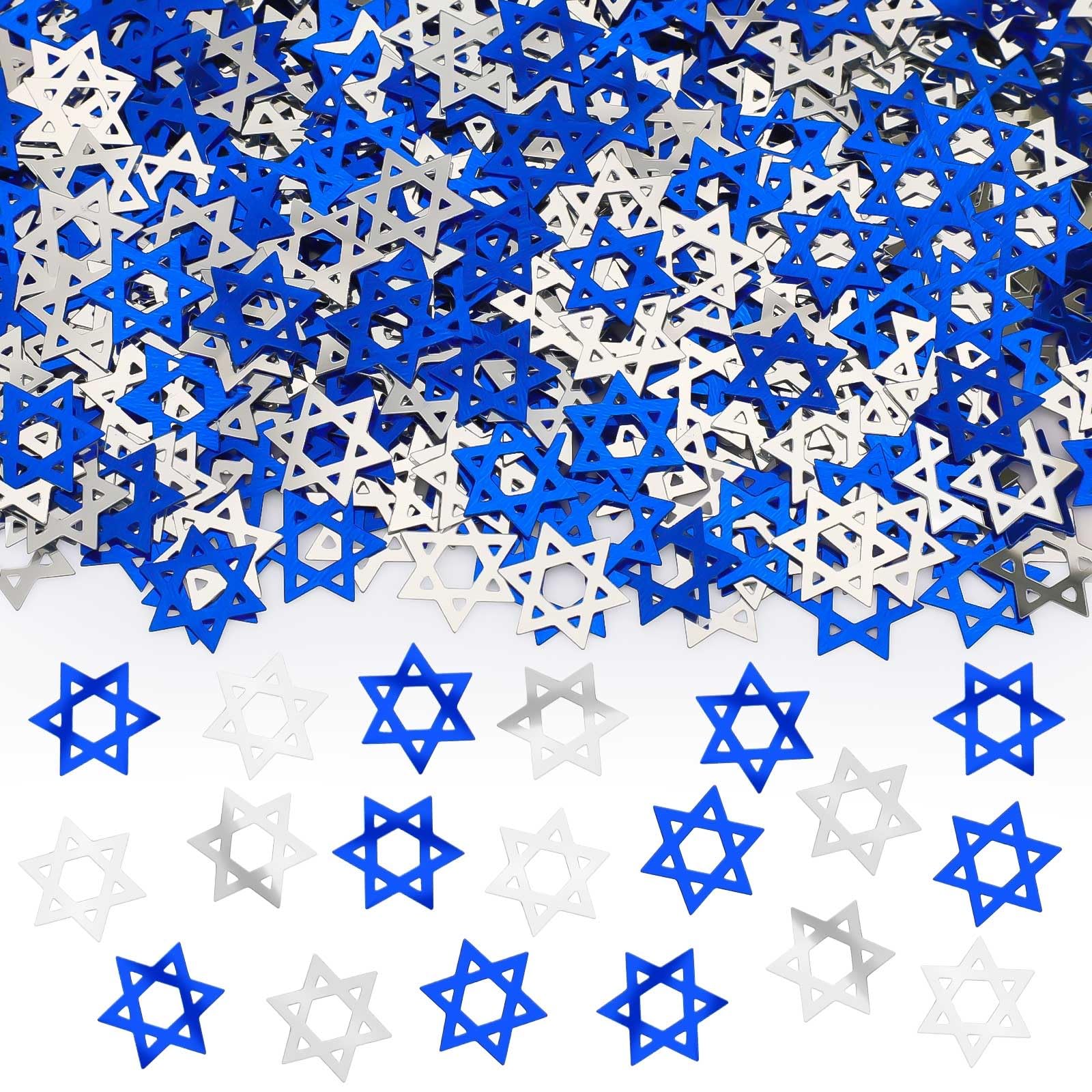 MARFOREVER Star of David Glitter Confetti Hanukkah Party Table Decorations