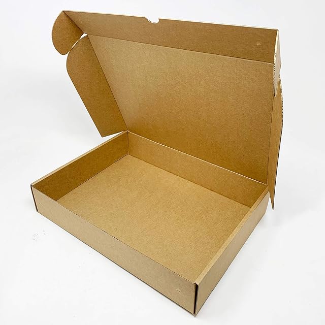 Tech-Pac - Pack of 5  330 mm x 245 mm x 65 mm Small Box Cardboard Packing Kraft Gift Boxes Royal Mail Small Parcel Mailing Posting Shipping Brown 13 1/4" x 9 1/2" x 2 1/2"