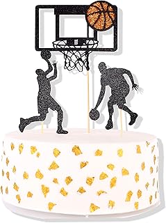 WAWUO Basketball birthday party cake hat-basketball wedding cake flag, baby enlightenment, basketball cake hat personalization, photo props for basketball fans, a tribute to the legend