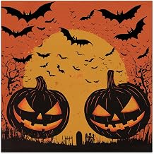 100 Count 3-Ply Halloween Disposable Cocktail Beverage Paper Napkins | for Birthday Dinner Dessert Party Supplies