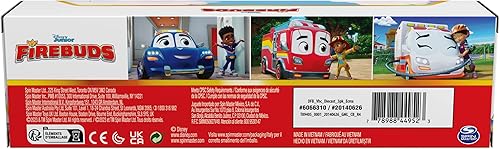 Miniatura 10 de Disney Junior Firebuds, On The Move Rescue Team, 3 unidades de auto de juguete de metal fundido a troquel para niños: camión de bomberos, ambulancia