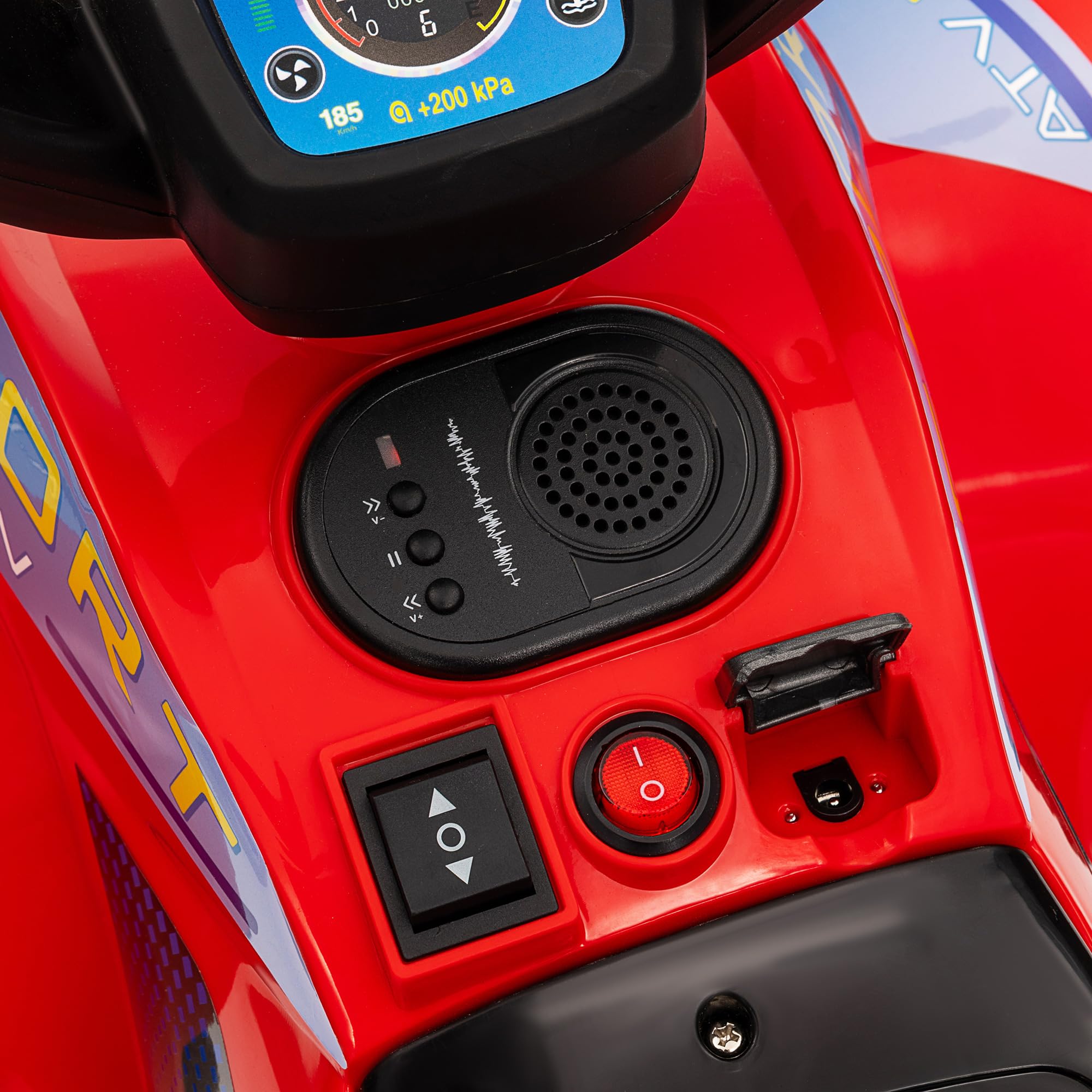 AIYAPLAY Quad Électrique Enfant, 6V 2,5 km/h, Phares, 18-36 Mois, Rouge | Voiture Électrique Enfants, Marche Avant et Arrière, Fonction Musicale