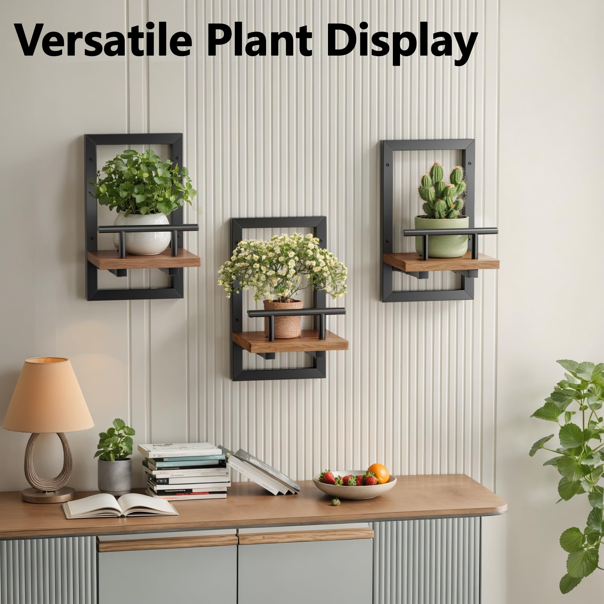 Sbosbo Floating Shelves for Wall Plant Shelf Indoor Wall Mounted Shelves — product photo