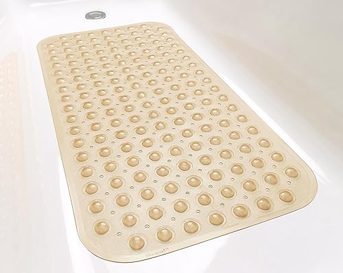 Miniatura 131 de Tapete grande antideslizante para bañera y ducha de 31 x 16 pulgadas (solo bañeras suaves/sin textura), seguro, limpio, lavable a máquina, agarre y