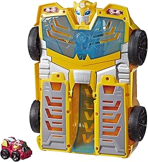 Transformers Playskool Heroes Rescue Bots Academy Bumblebee Track Tower 14" Playset, 2-in-1 Converting Robot, Collectible Toys for Kids Ages 3 & Up
