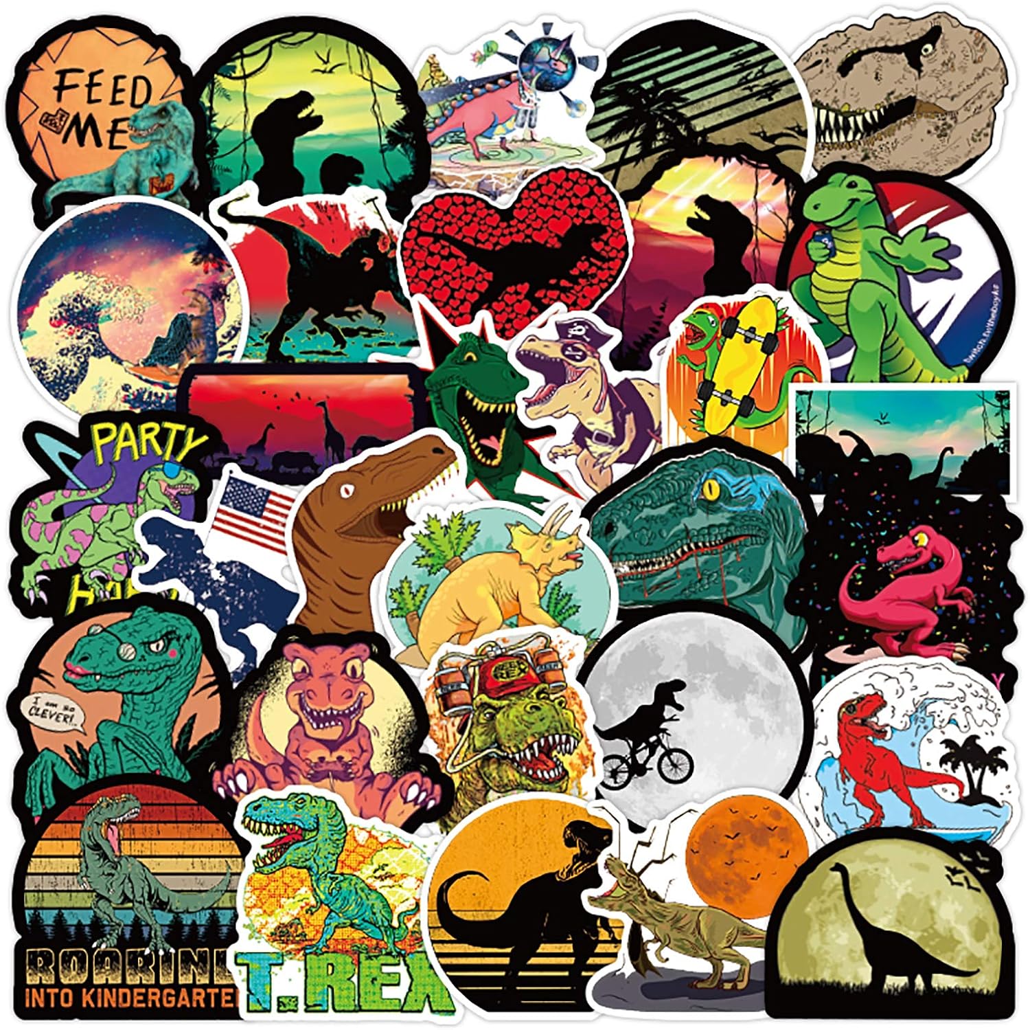 Dinosaur Stickers 50 PCS Vinyl Waterproof Stickers for Laptop