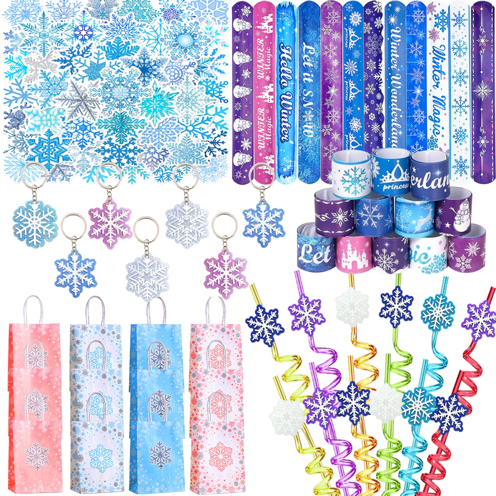 CHSLtmxq 110 Pcs Frozen Party Favors Birthday Supplies, Gift Bags Frozen Filler Goodie Bag Stuffers Frozen Birthday Party Supplies Winter Party Favors