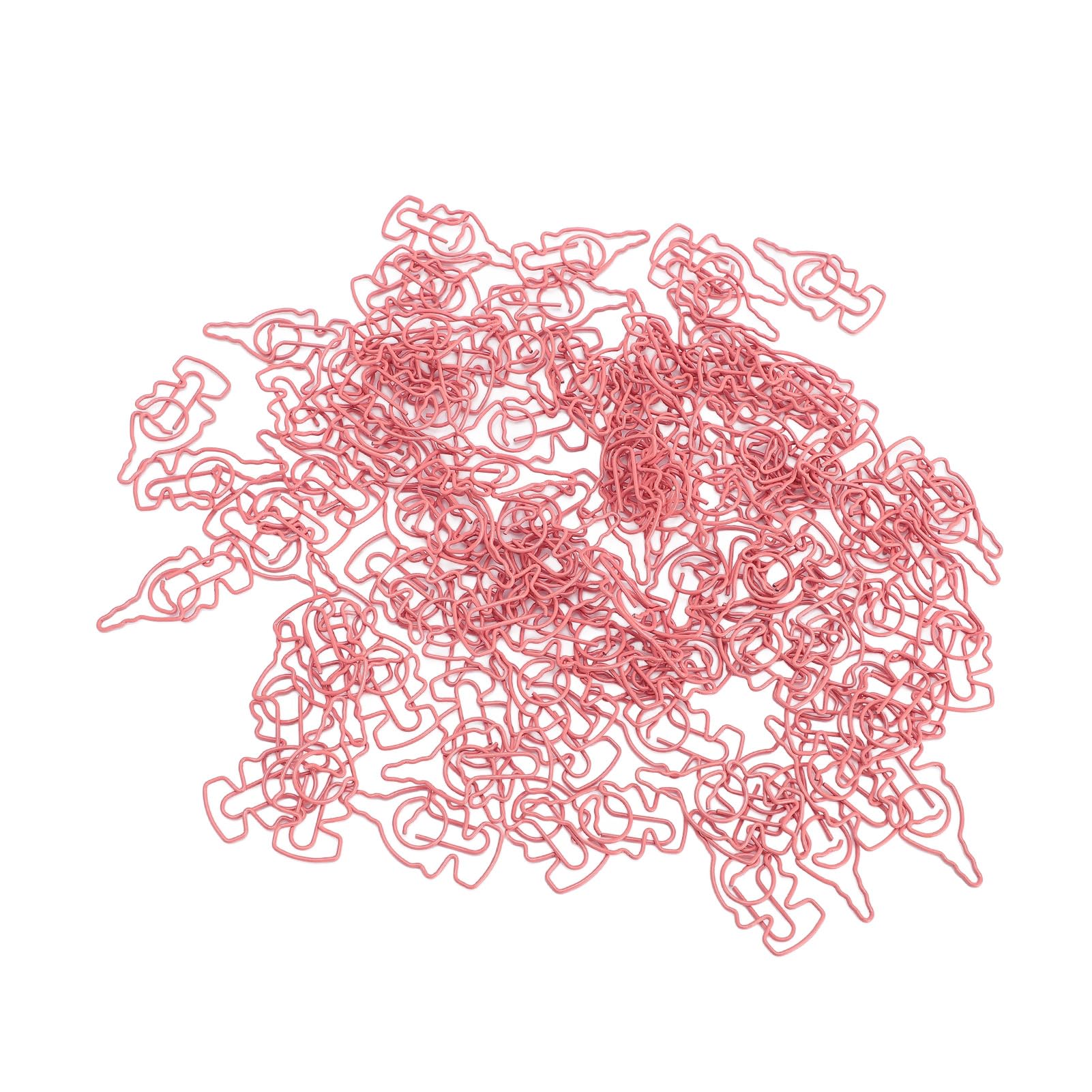 100PCS Baby Bottle Paper Clip Iron Wire Multifunctional Paper Clip Collector with Storage Box for Home and Office