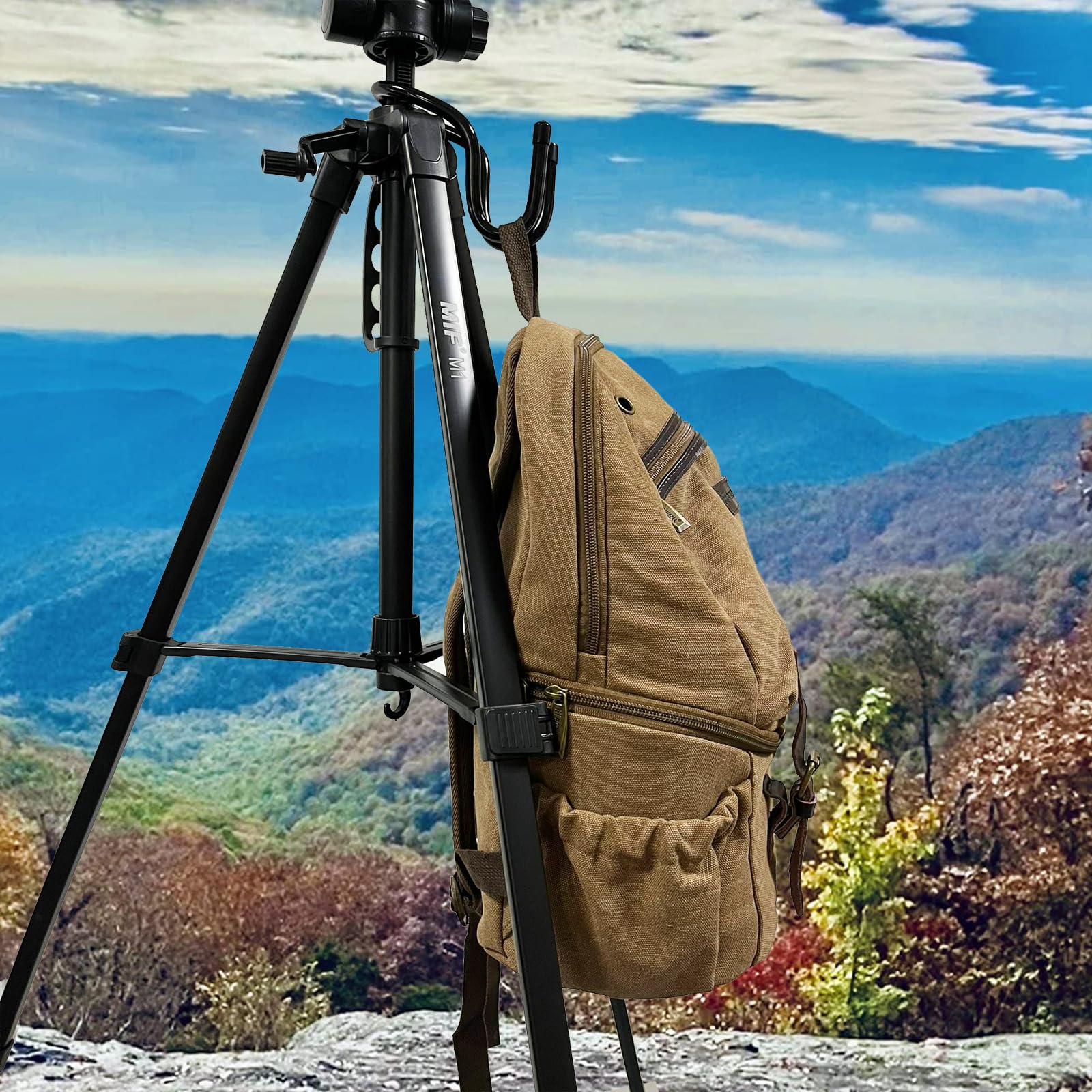 Gancio portatile per treppiede per fotocamera, impedisce allo zaino di toccare il terreno, ganci flessibili per appendere il treppiedi adatti alla maggior parte dei treppiedi