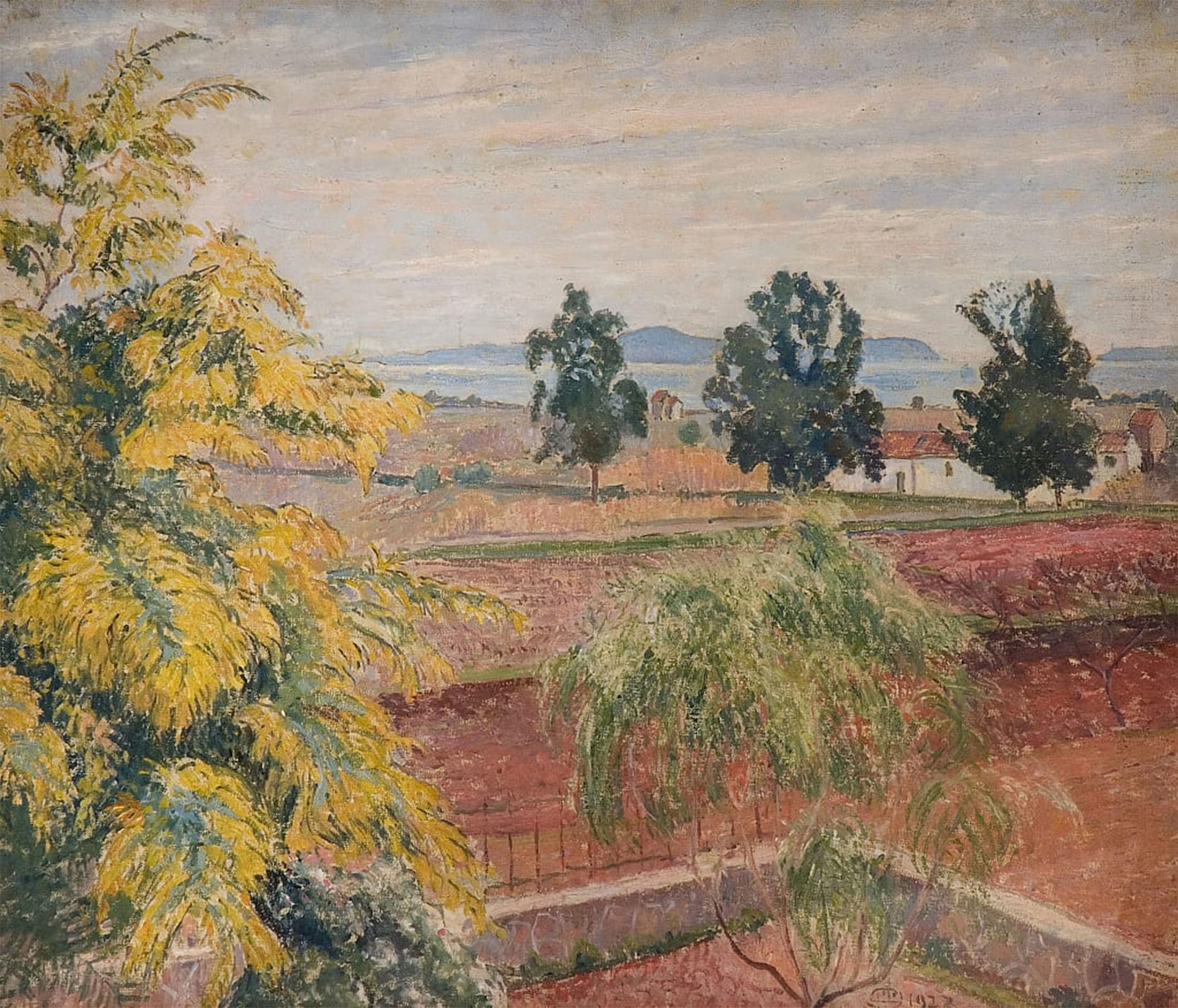ARTXLXXBN Famous Print Painting Colorful Art Print Mimosa Lavendou by Lucien Pissarro Canvas Art Decorations for Home Decor 60x90cm