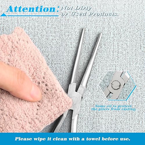 Miniatura 96 de SPEEDWOX Alicates de punta de aguja de largo alcance de 7 pulgadas, alicates de nariz delgados extra largos, mini alicates finos de alambre