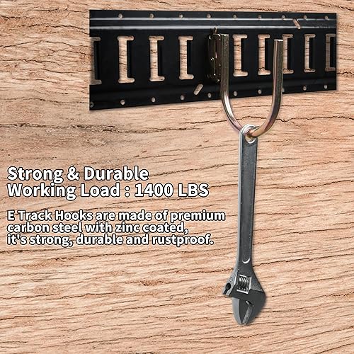 Miniatura 4 de lukar Paquete de 20 ganchos E Track J de 2 pulgadas, accesorios para remolques cerrados, camiones, garaje, taller, almacén, carga máxima, 1200 libras