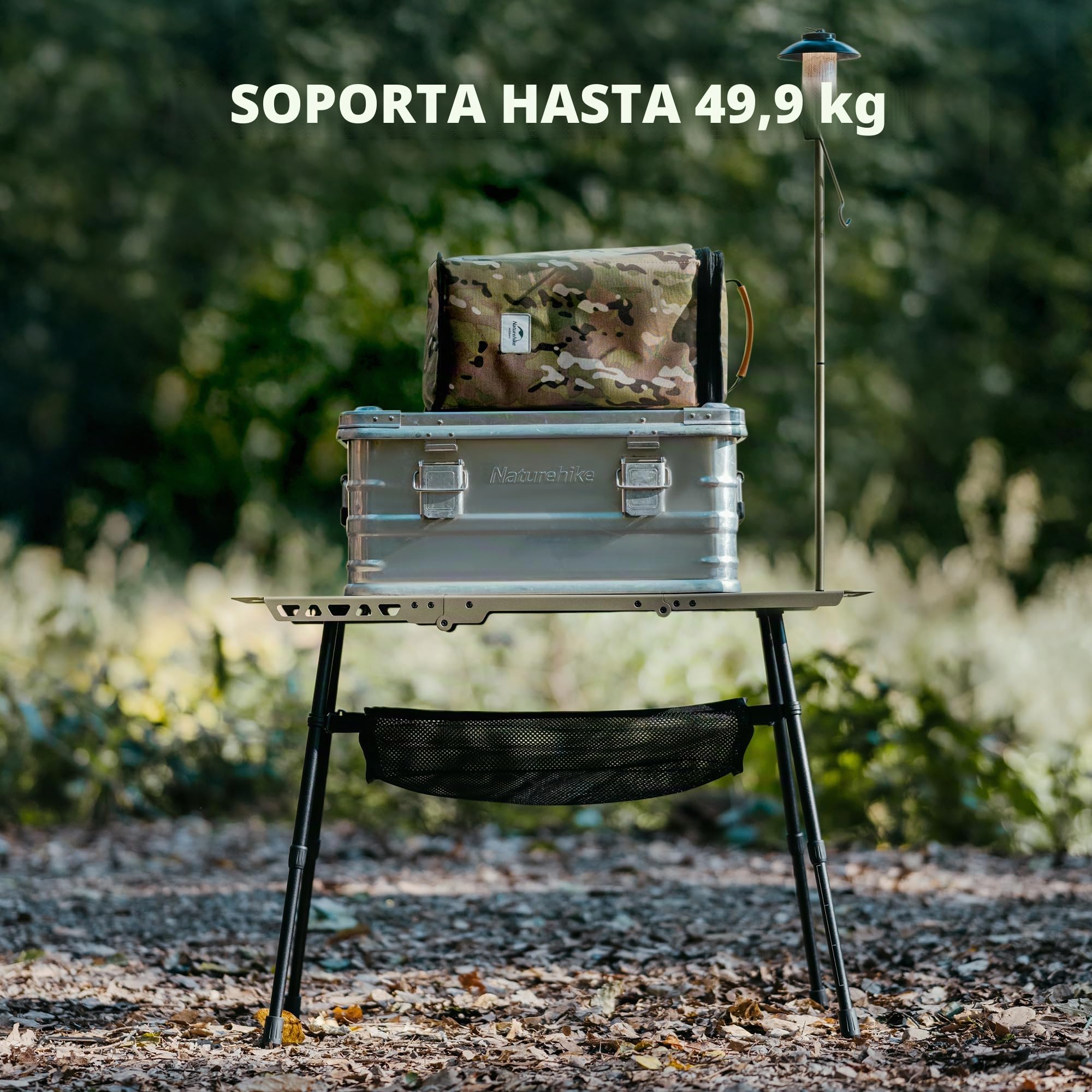 Naturehike Mesa de camping plegable en 3 niveles, resistente para el hogar, cocina, picnic y exterior, plegable compacta, ideal para camping y uso diario