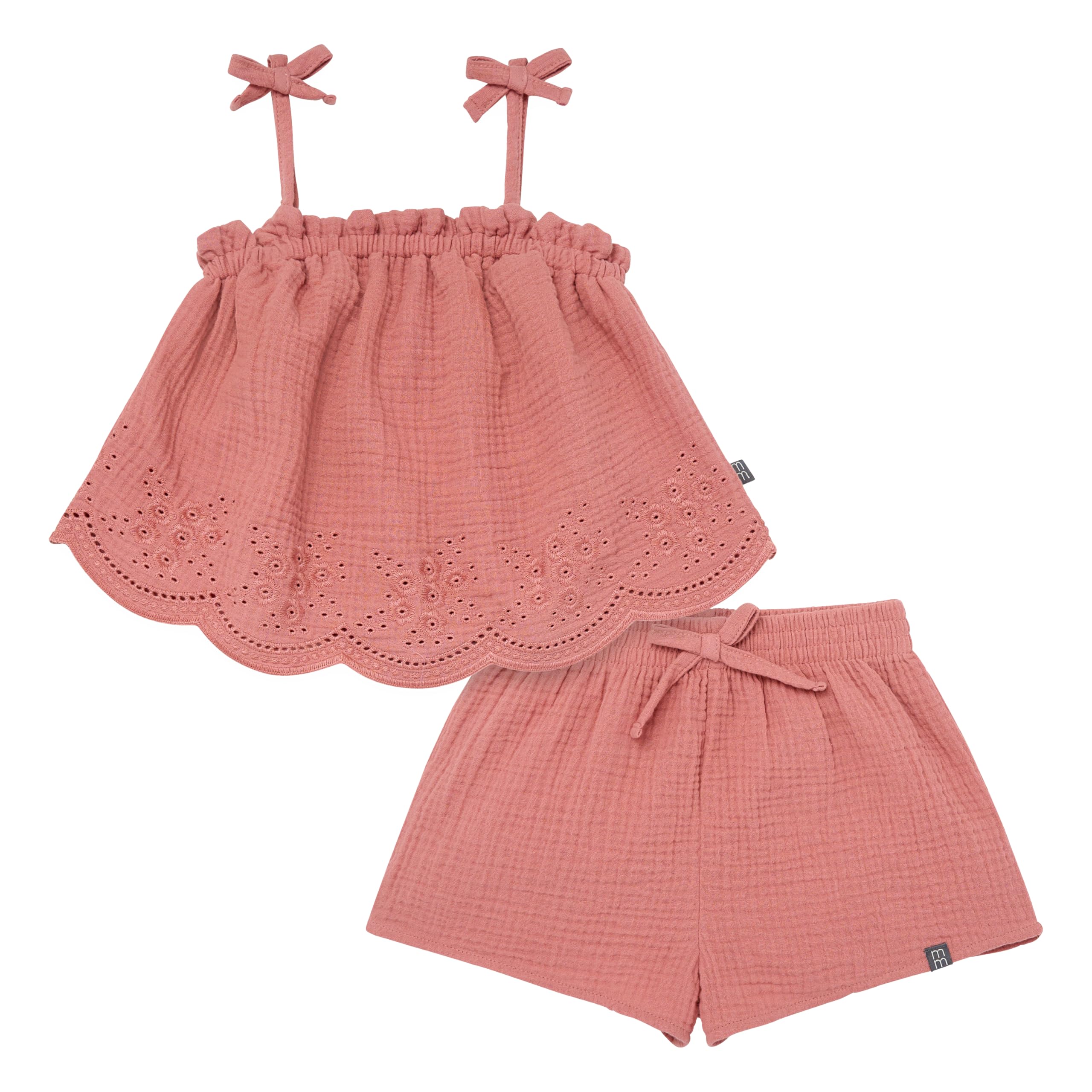 Modern Moments by Gerber Baby Girls' 2-piece Gauze Top &amp; Short Set