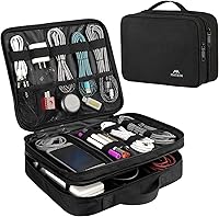 Vista 1 de Matein - Bolsa organizadora de cables, bolsa de almacenamiento de viaje grande y duradera para los accesorios electrónicos de los cables