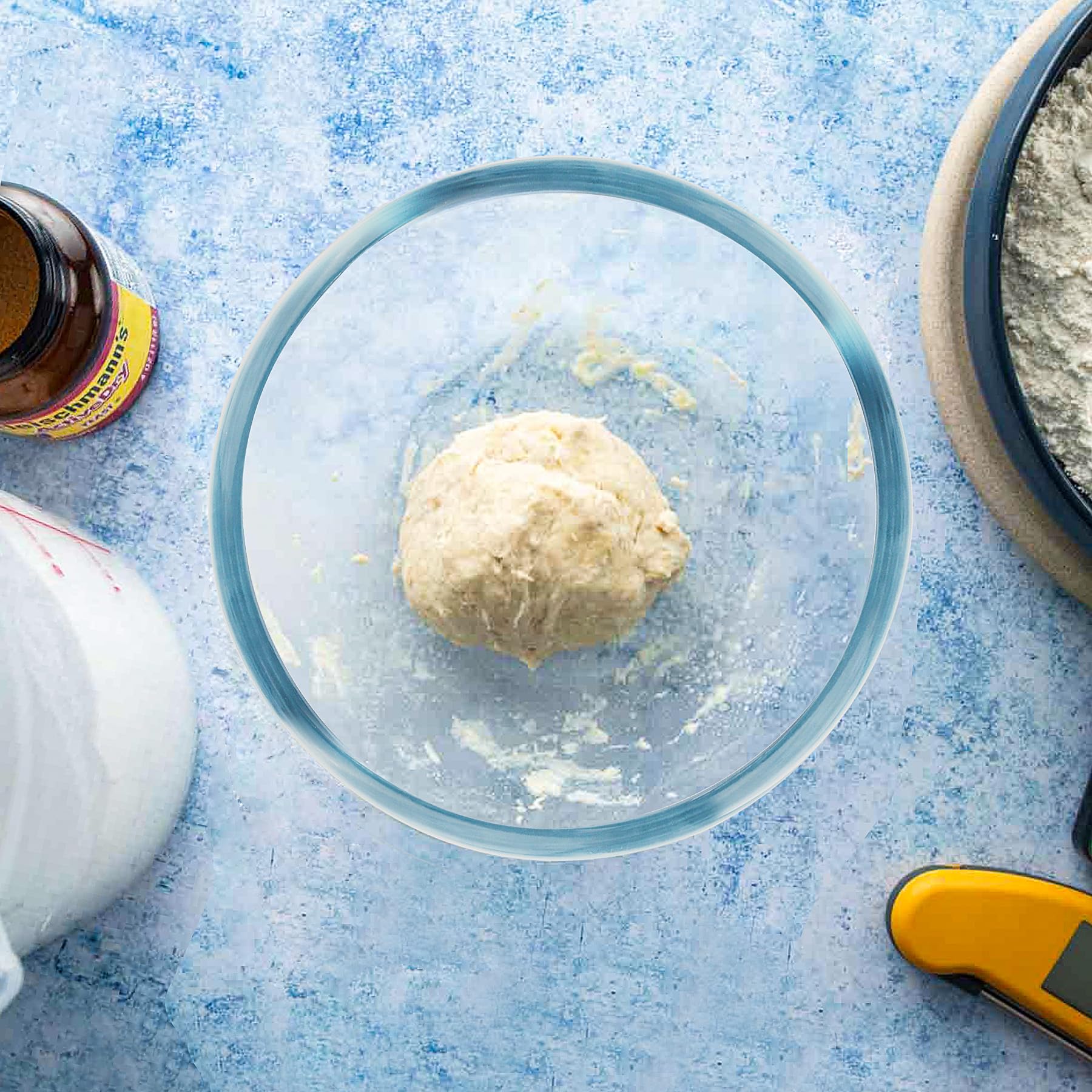 Große Glas-Rührschüssel - 5700ml Klarglas Salatschüsseln - Gläser Schüssel für Sauerteig, Brot, Küche
