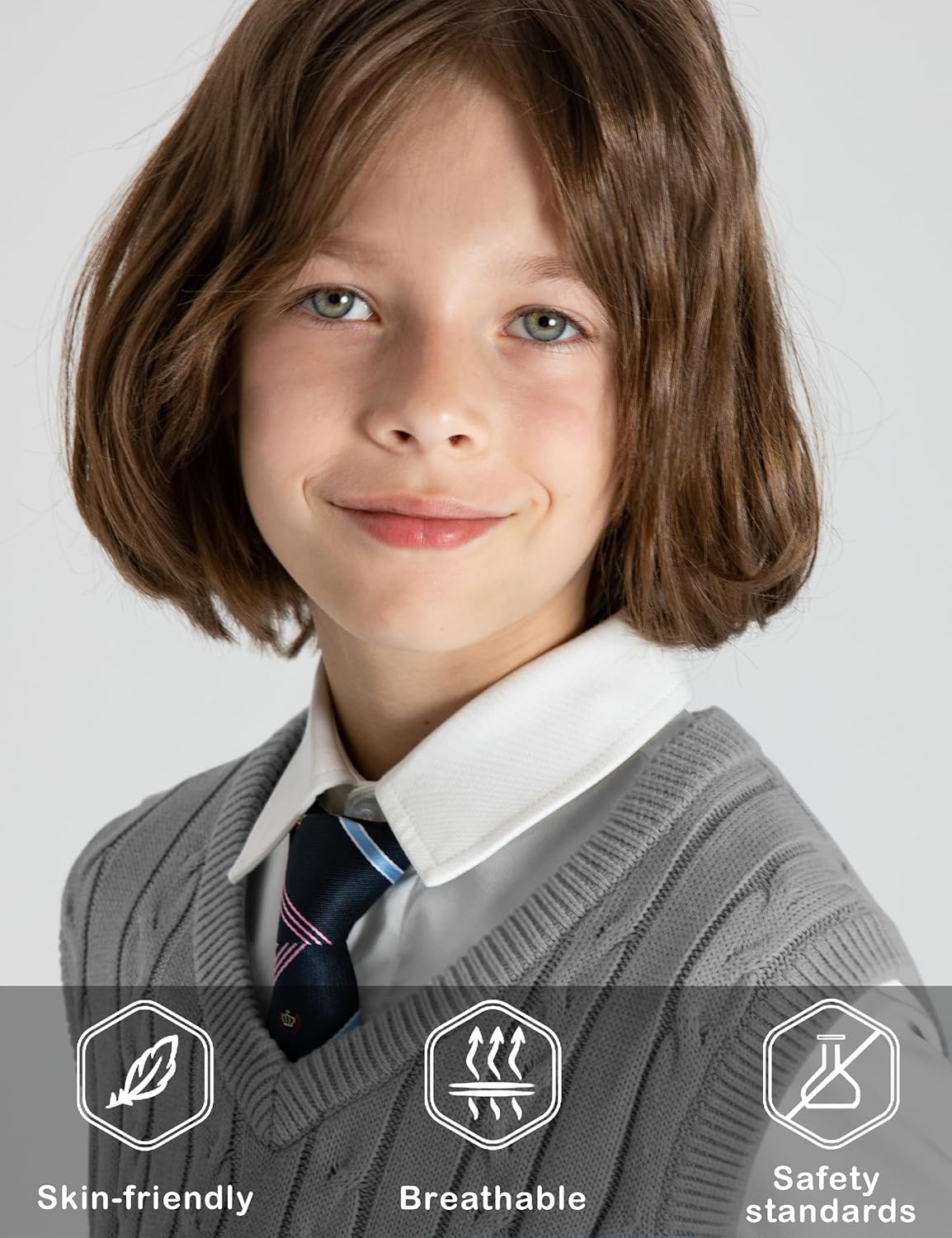 BOBOYOYO Boys Sweater Vest Unisex Cable Knit 100% Cotton Toddler Uniform Vest for Little Big Childrens Kids Teenage Girls - Image 6