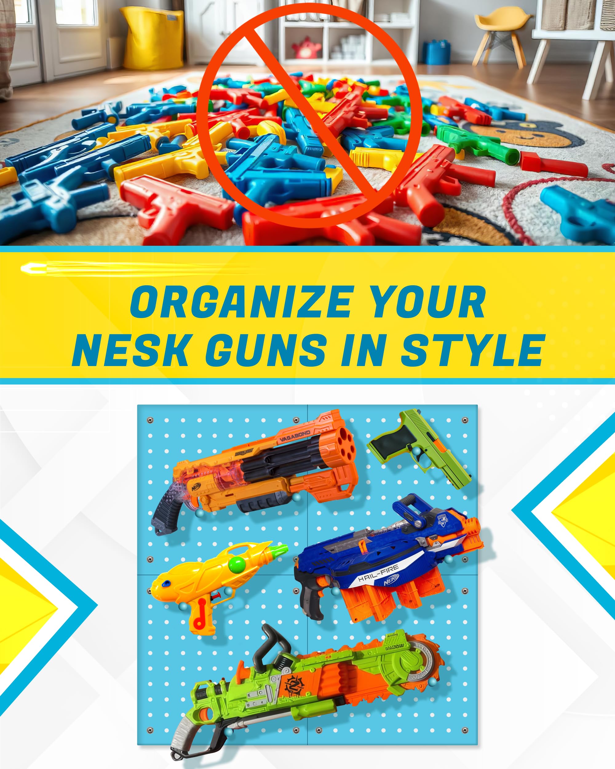 Gun Rack Pegboard Nerf Gun Storage Gun Pegboard Eagle-Shaped Nerf