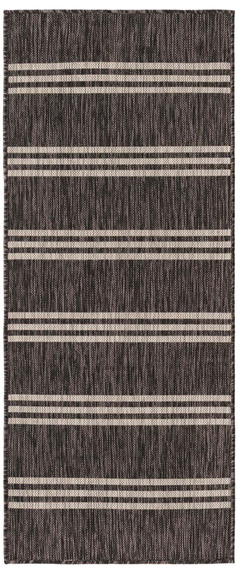 Unique Loom Jill Zarin Outdoor Collection Area Rug - Anguilla (2' x 5' 1'' Runner, Charcoal/ Ivory)