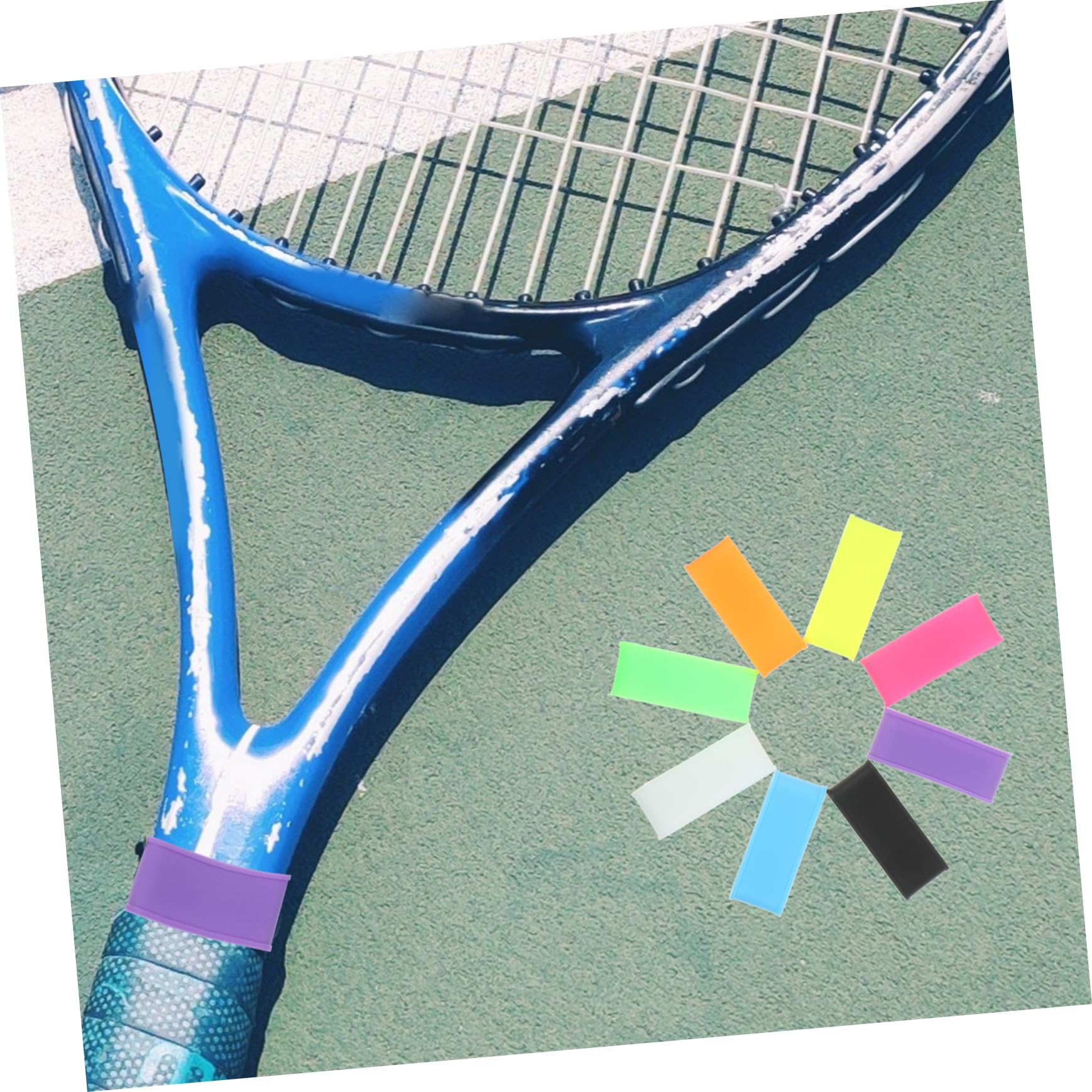 SUPVOX Bande Elastiche Fascia Elastica Impugnatura per Mazza da Cricket Impugnature per Racchette Antiscivolo Palline Tennis Anelli di Presa per Racchette da Esterno