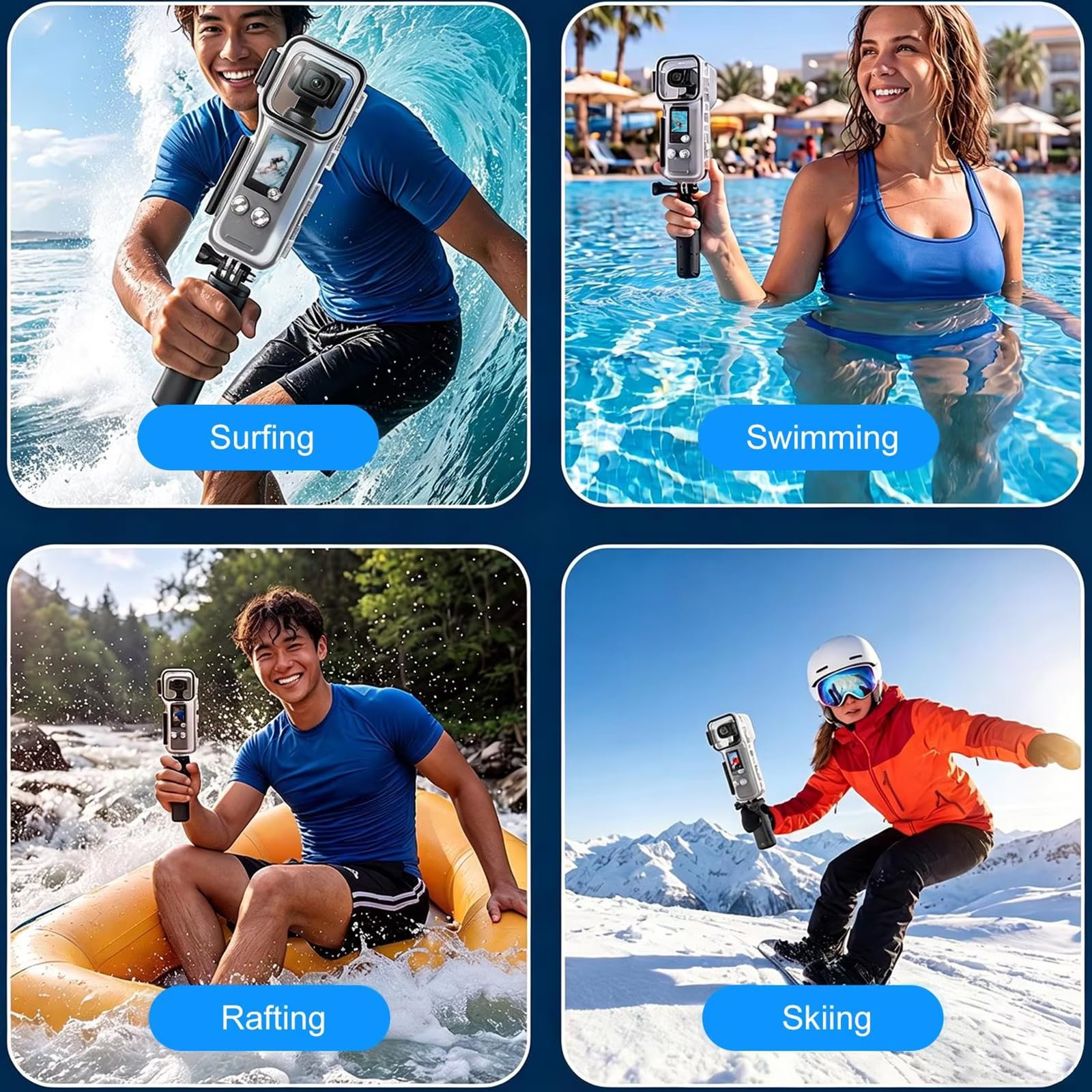 Funda Impermeable para dji Osmo Pocket 4, Carcasa de Buceo 50M Carcasa submarina Cámara Funda Protectora Dive Case Protective Case Accesorios para dji Osmo Pocket 4