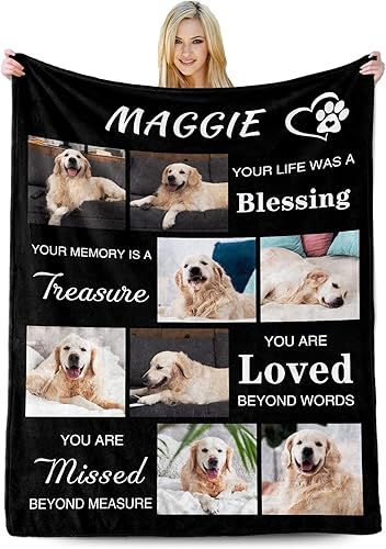 Miniatura 13 de Regalos conmemorativos personalizados para perros por pérdida de perro, manta personalizada con imágenes, regalos conmemorativos para mascotas por