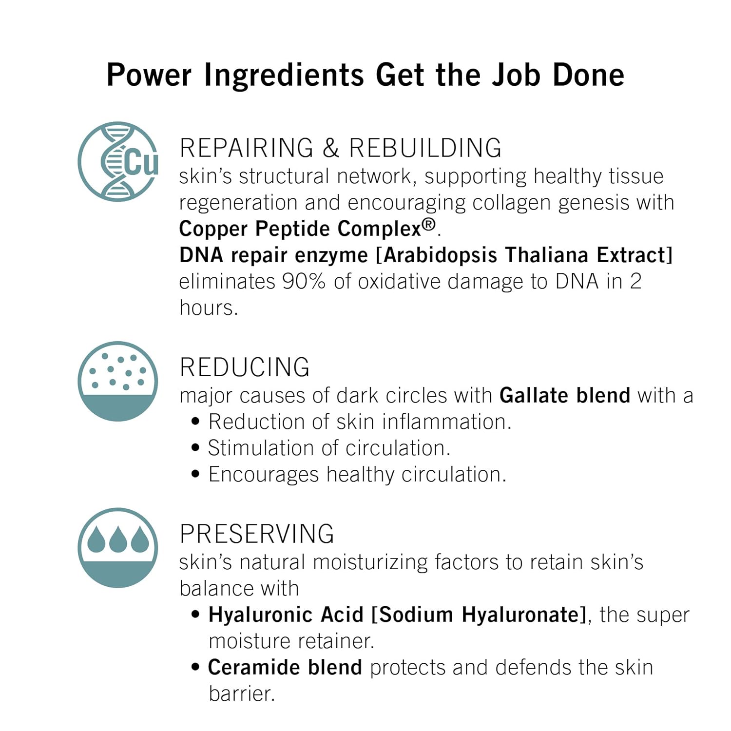 NEOVA SmartSkincare Illuminating Eye Serum with DNA Repair Enzymes and Copper Peptide provides an instant wrinkle-masking effect.