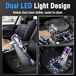 Aspirateur de voiture portatif sans fil, Aspirateurs à main & 22000 Souction de haute puissance Pa Air Duster pour le nettoyage de voiture, la maison, le bureau, les cheveux d'animaux de compagnie, filtre lavable, LED lampe