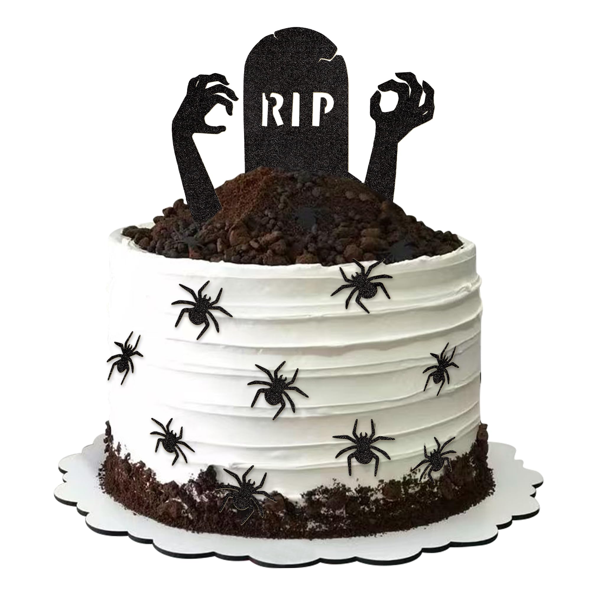 Blumomon 24Pcs Happy Halloween Cake Toppers Spider Cake Decoration Picks Halloween Theme Birthday Anniversary Babyshower Party Supplies — image 1