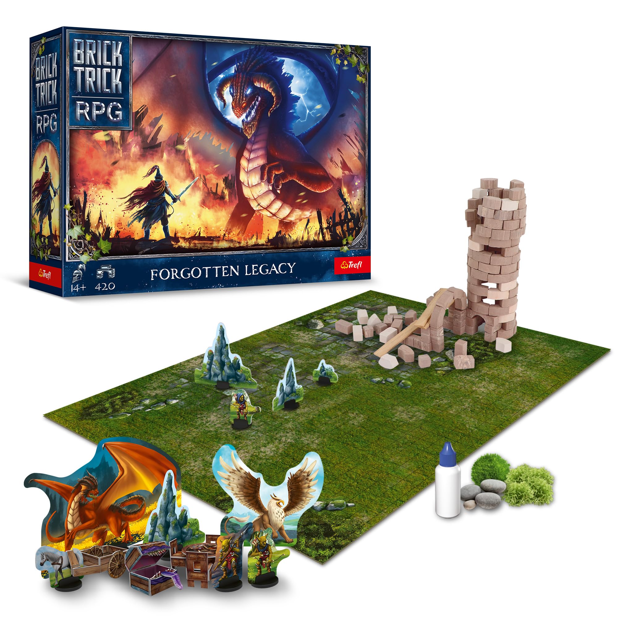 Trefl - Brick Trick RPG, Forgotten Legacy - Zestaw do Tworzenia Własnej Planszy, dla Dorosłych i Nastolatków od 14 lat