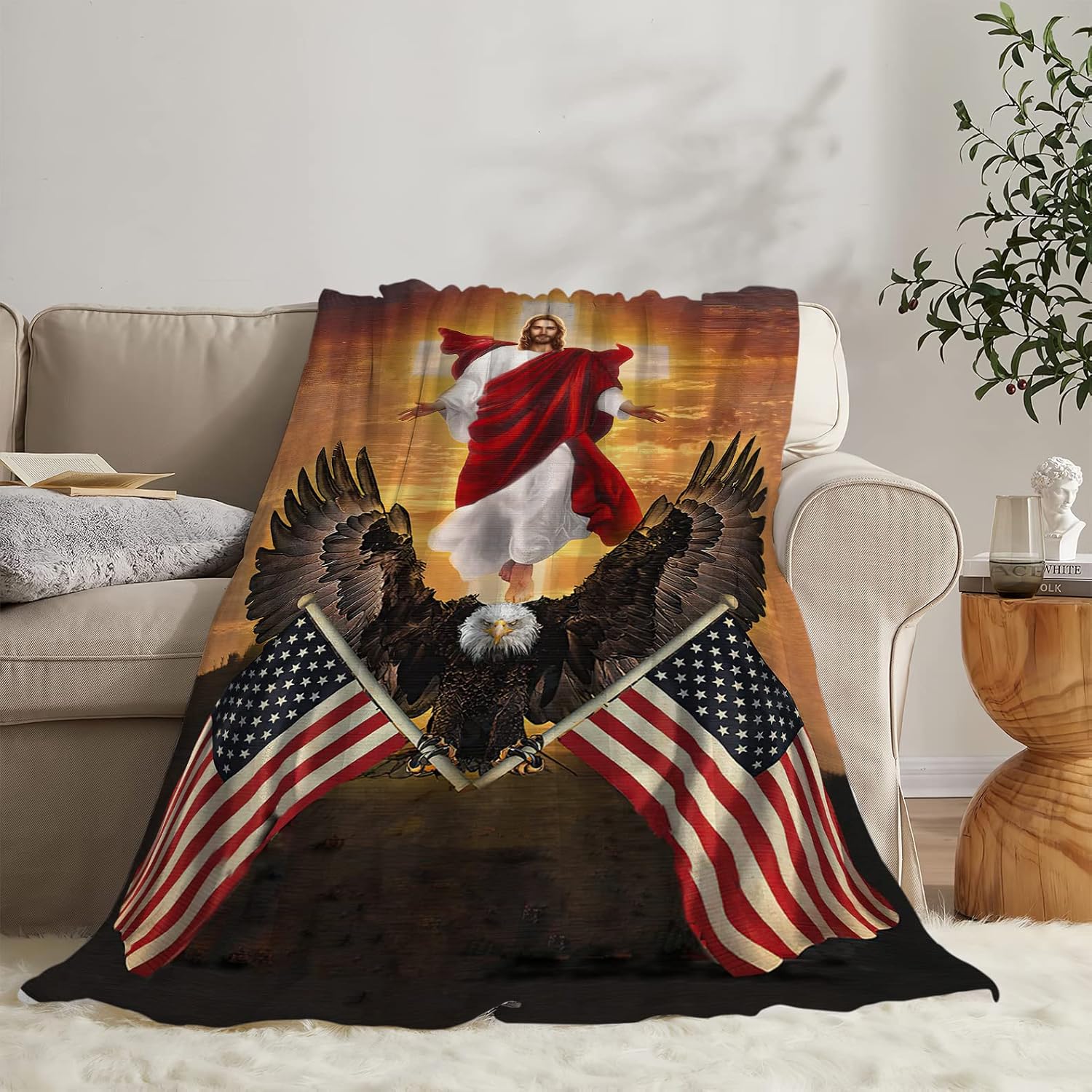 Jesus Christ Blanket Religious Spiritual Throw Blanket for