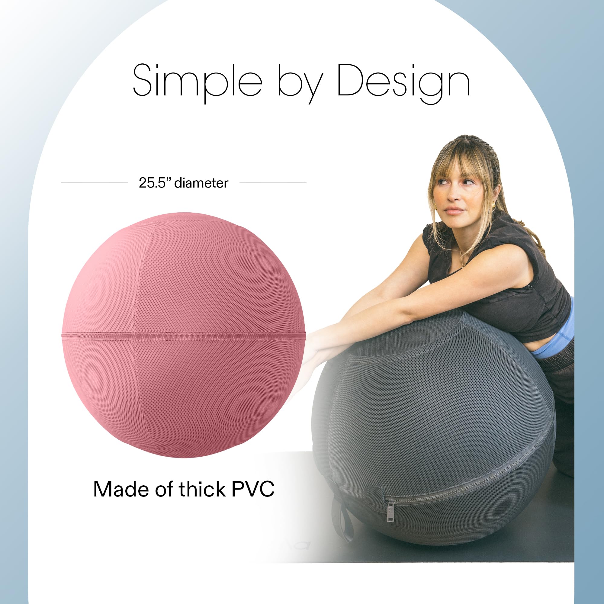 Bala Balance Ball - Gymnastikball Stuhl für Yoga, Pilates, Barre, Rumpfstärkung & Physiotherapie - Damen Gym Equipment & Workout Zubehör