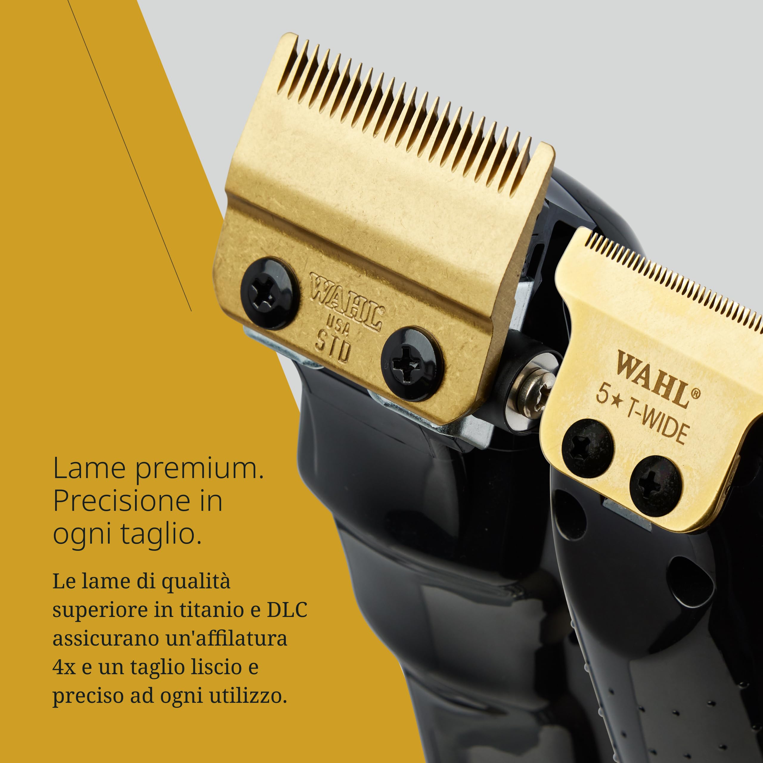 Wahl Cordless Barber Combo - Black Magic Clip & Detailer Li - Lame in titanio - 100 minuti di autonomia