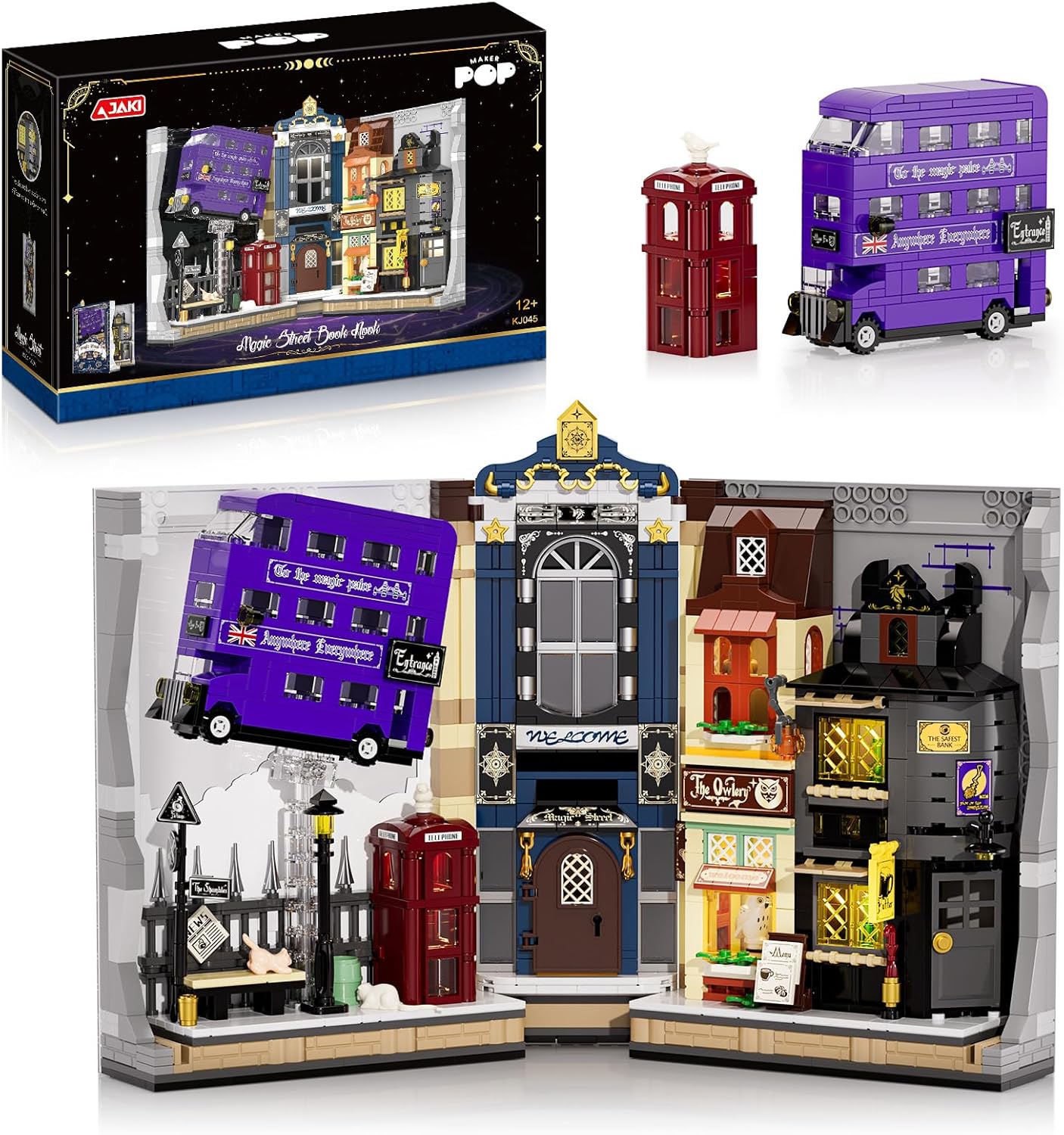 Magic Book Nook Building Set with Light. Magic Academy Book Nook Building Kit, DIY Book Nook Building Set for Home Bookshelf Decor for Adults, Teens, Boys, Girls.