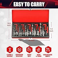 Vista 7 de Kit de herramientas de reparación de roscas métricas de hélice, kit de reparación de taladro HSS, adecuado para agujero de tornillo interno M5 M6 M8