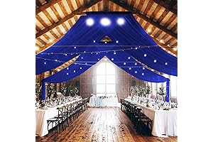 Royal Blue Sheer Ceiling Drapes for Wedding Decorations
