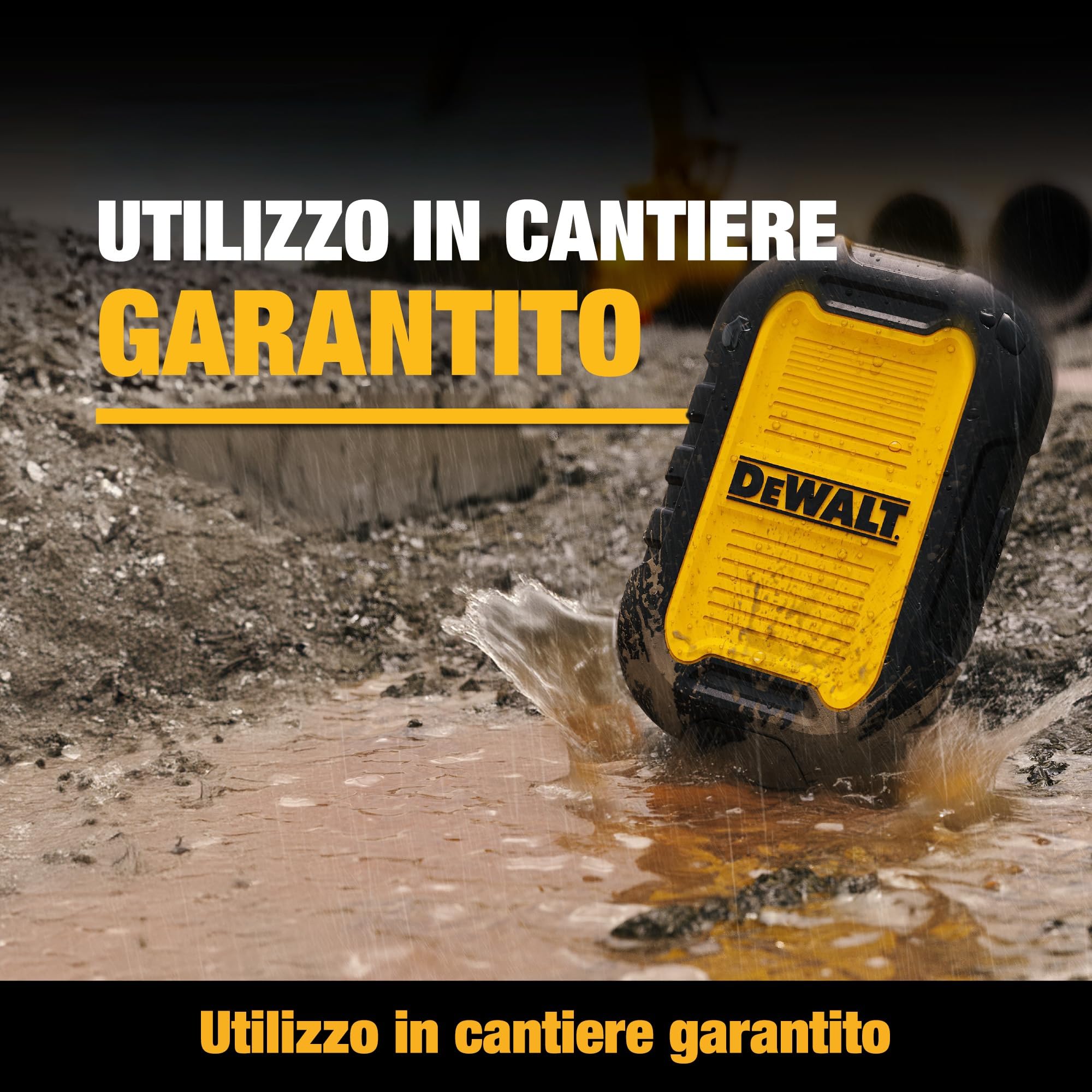 DEWALT Power Bank Magnetico 5000 mAh, Caricabatterie Portatile Wireless 18 W con USB-C, Compatibile MagSafe, IP55 Impermeabile, Ricarica Rapida per iPhone 15/14/13/12