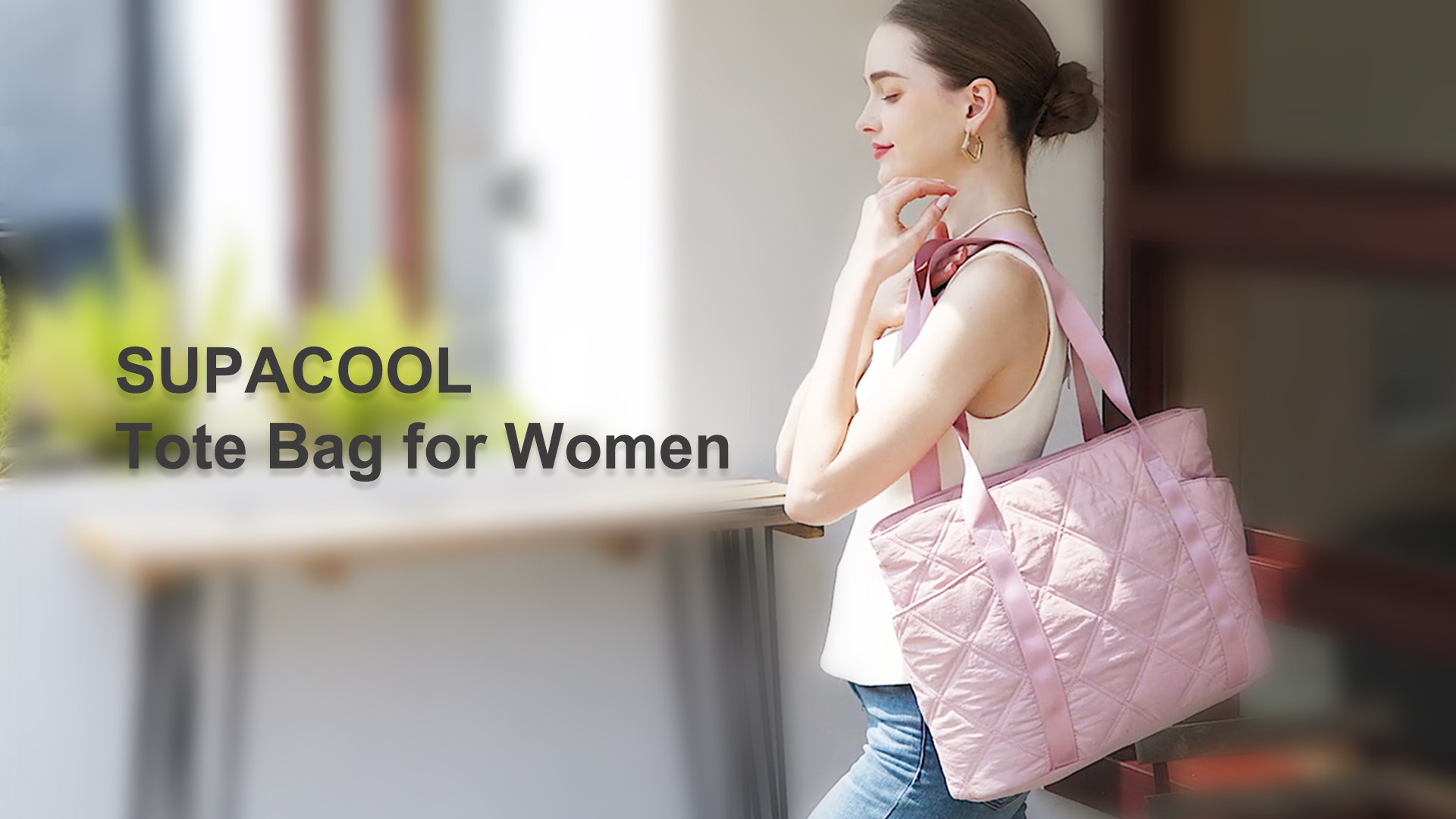 Bolso Tote SUPACOOL para mujer, ligero y acolchado miniatura 7