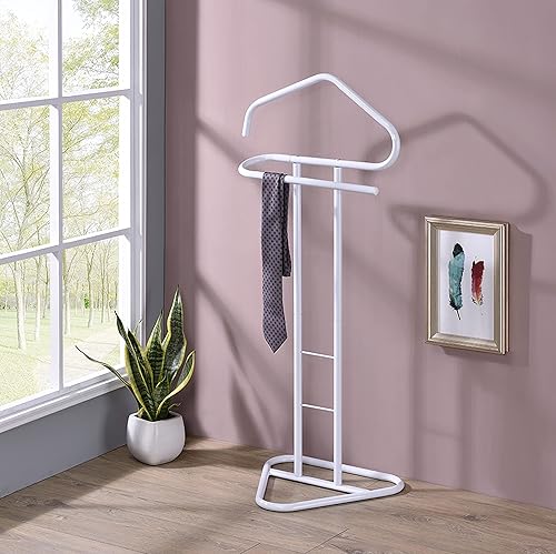 KB Designs - Soporte de valet de metal para corbata, organizador de ropa, color blanco