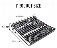 Vista 9 de Consola de mezclador de sonido profesional de 8 canales, 99 bits DSP, procesador digital de 99 bits, USB, Bluetooth, MP3 para entrada de grabación