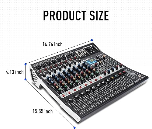 Miniatura 9 de Consola de mezclador de sonido profesional de 8 canales, 99 bits DSP, procesador digital de 99 bits, USB, Bluetooth, MP3 para entrada de grabación
