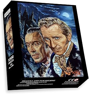 Comprar Drácula y Van Helsing - Rompecabezas de 1000 piezas, obra de arte de Rick Melton, impresión gótica de terror oscuro (incluye guía de rompecabezas A4)