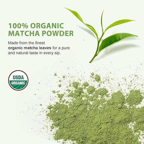 Miniatura 4 de Soeos Polvo de matcha orgánico, polvo de té verde matcha, 2 oz (57 g), matcha japonés rico en antioxidantes para lattes, batidos y hornear, bolsas