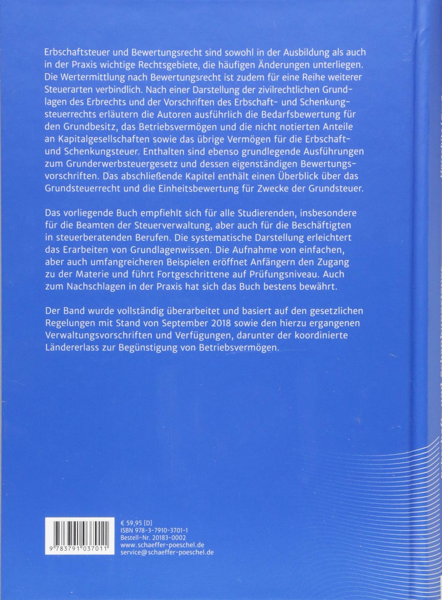 Erbschaft- und Schenkungsteuer, Bewertungsrecht: Mit Grunderwerbsteuer und Grundsteuer (Finanz und Steuern)