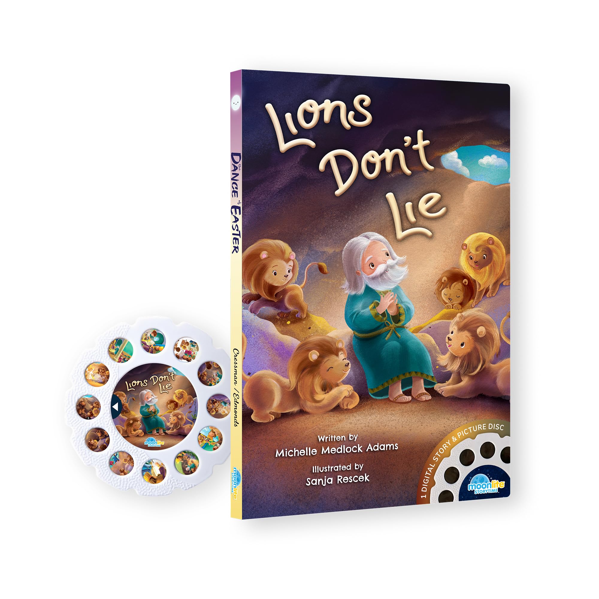 Moonlite Storytime - Lions Don't Lie - A Magical Read Together - Projector Sold Separately - Digital Bible Stories for Kids - Interactive Story Disc -