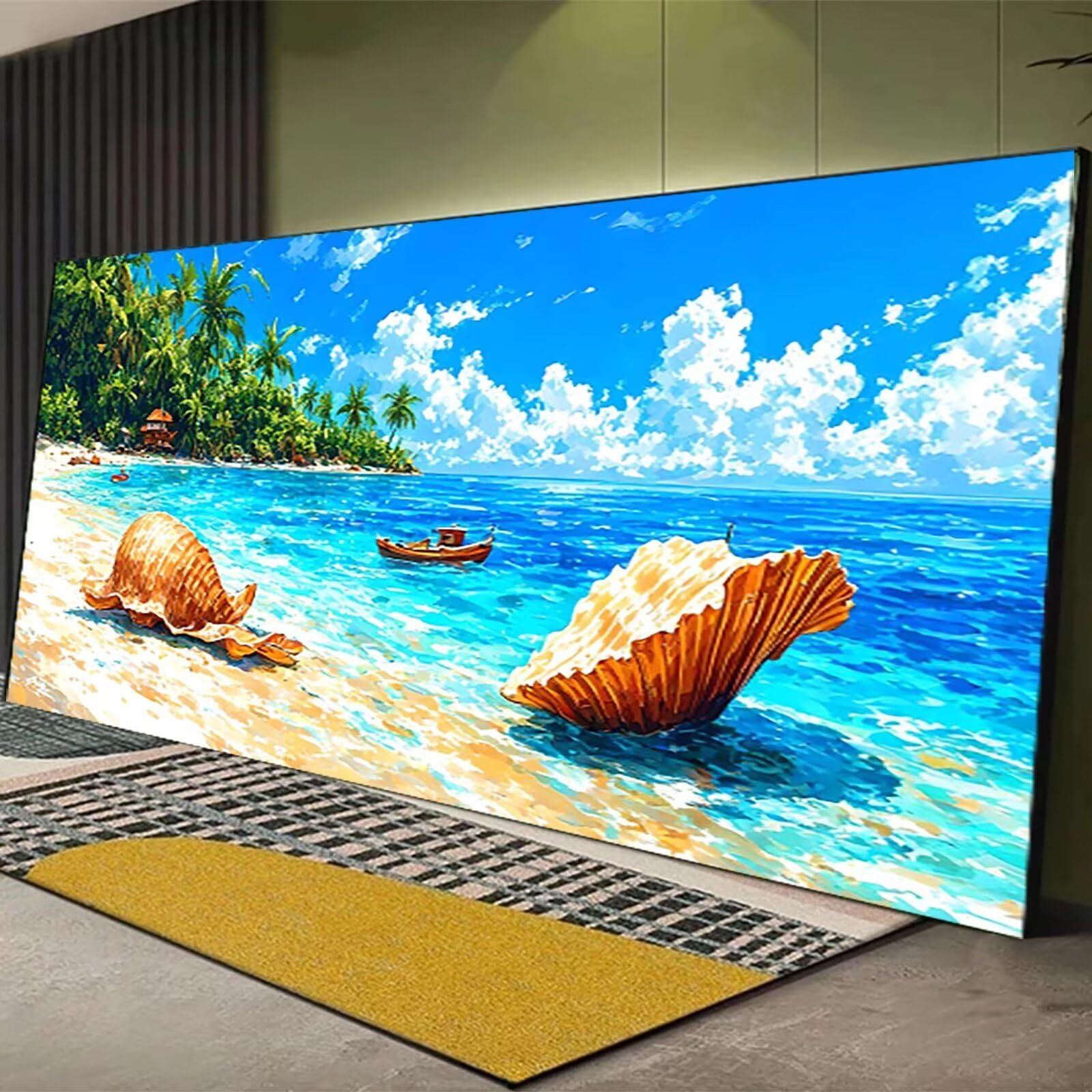 Malen nach Zahlen Kinder Landschaft, Malen Nach Zahlen Erwachsene, Geschenke für Mädchen Junge Bastelset, Malen nach Zahlen Strand | Malen nach Zahlen Ohne Rahmen, (60x120cm) Bastelset Erwachsene K-V
