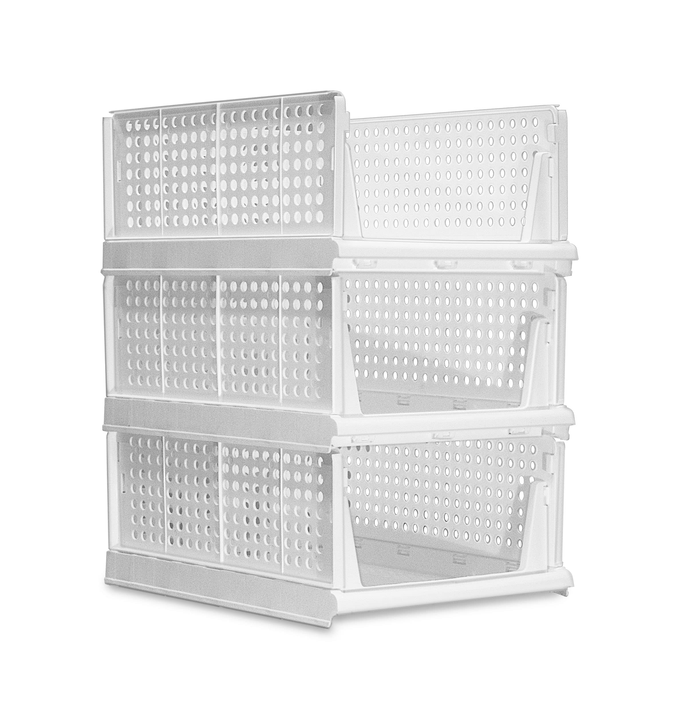 Global Local Wardrobe Organizer For Clothes Foldable & Stackable Almirah/Cupboard Organizer for Clothes Multi Purpose Plastic Shelf Clothes Organiser for Wardrobe (Pack of 2 Large)