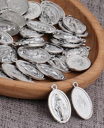 Miniatura 9 de San CristóbalSan JoséSan Miguel ArcángelSan BenitoNuestra Señora Gracia Medalla Milagrosa Colgante para collar de rosario, suministros de