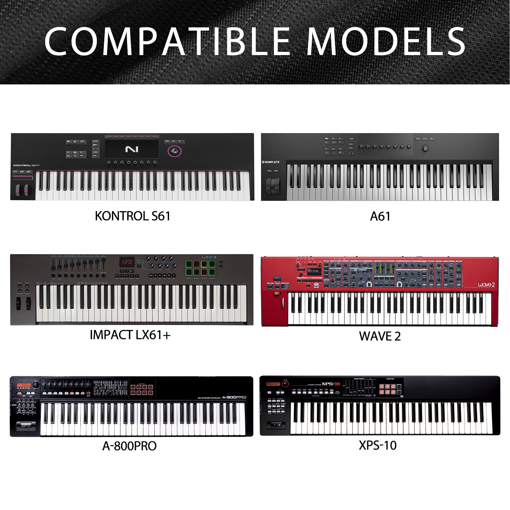 Musiin Pro Shield: Ultimate Stretch-fit Chinlon Keyboard Cover - Water & Dust Resistant protection, Compatible with Roland FANTOM-06 synthesizer cover